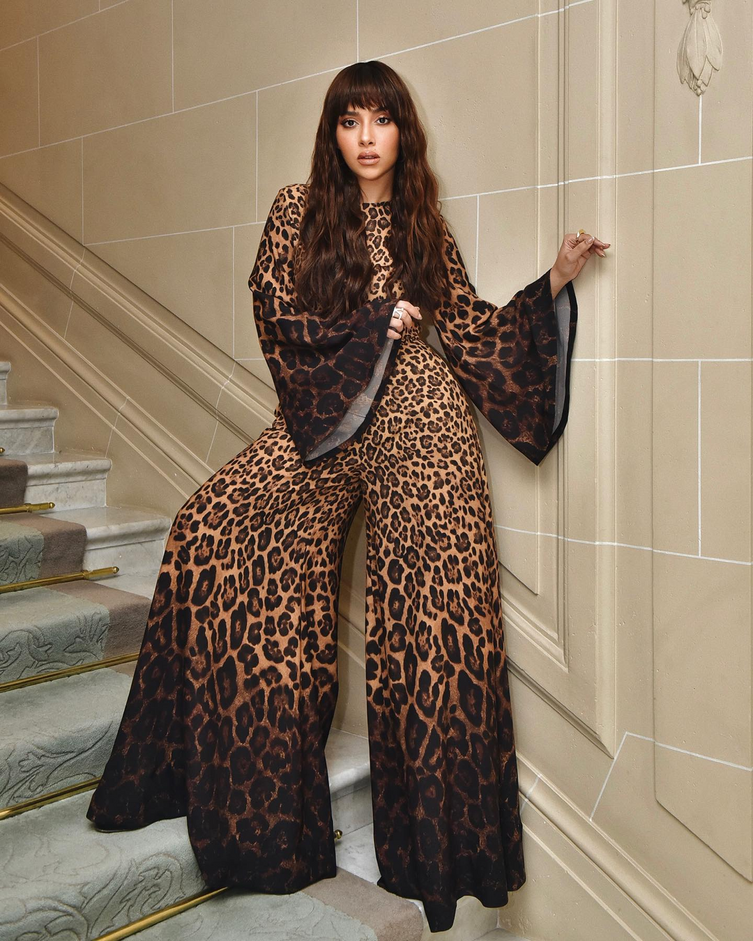 Leopard Print Wide Leg Jumpsuit