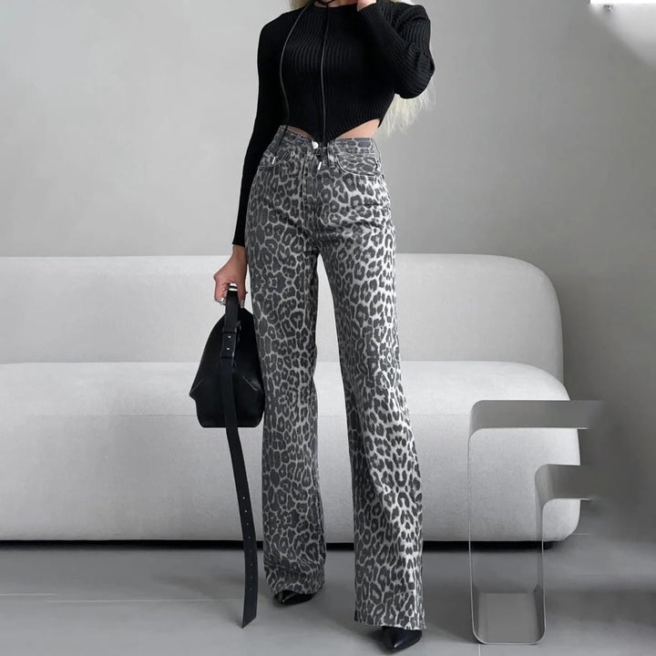 Leopard Luxe Elastic Jeans