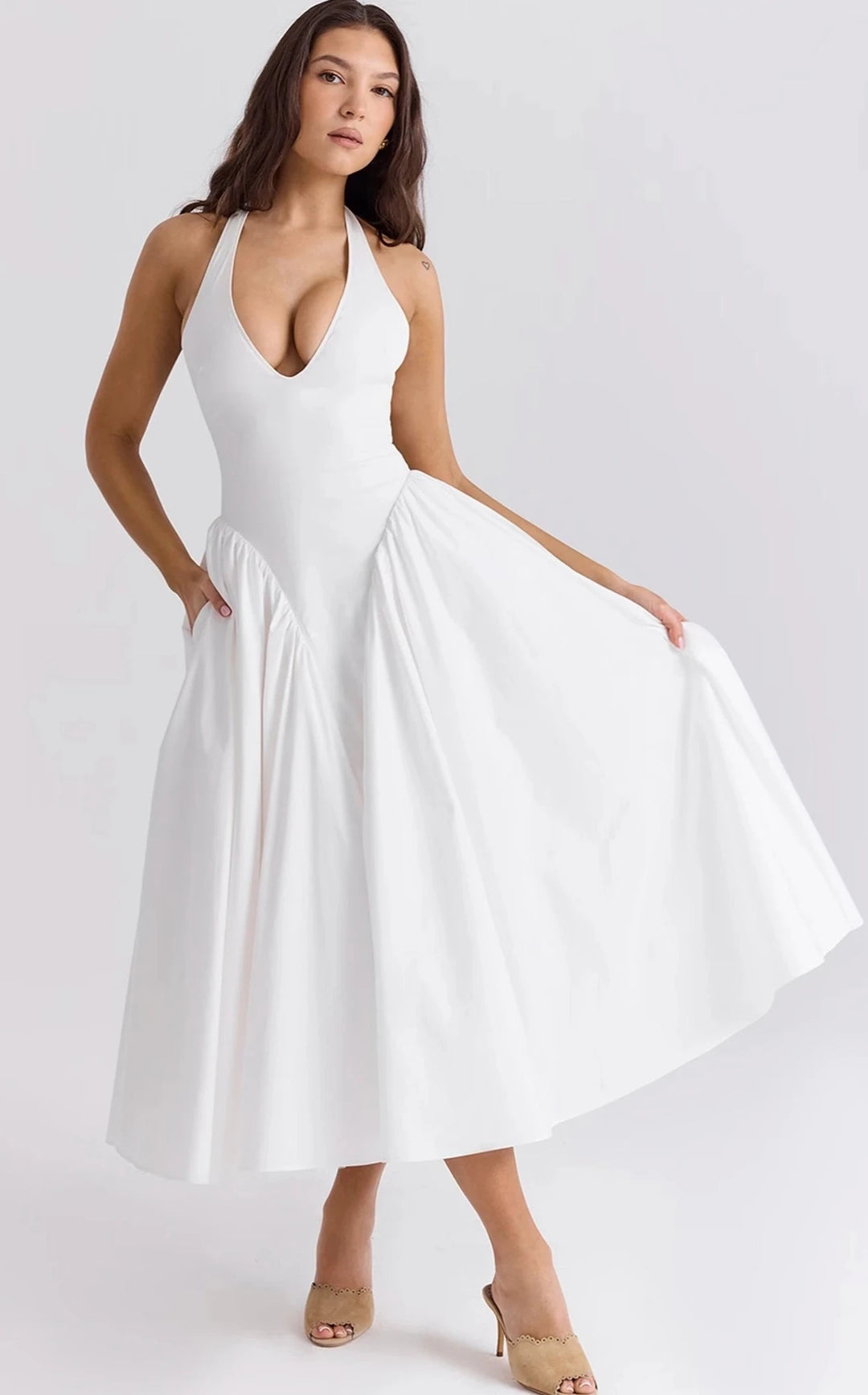 Elegant V-Neck Maxi Dress