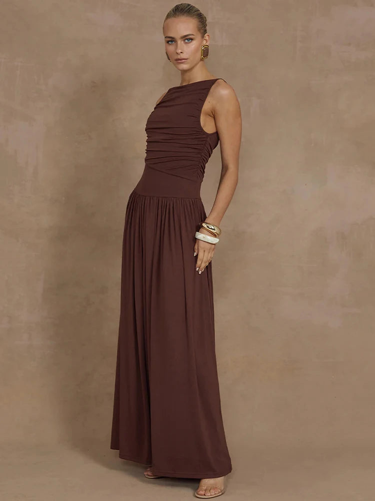 Elegant Ruched Maxi Dress