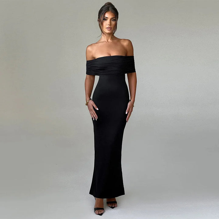 One-Shoulder Club Party Maxi Dress