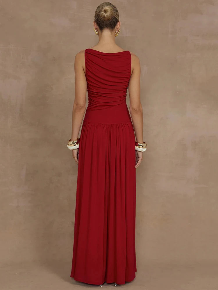 Elegant Ruched Maxi Dress