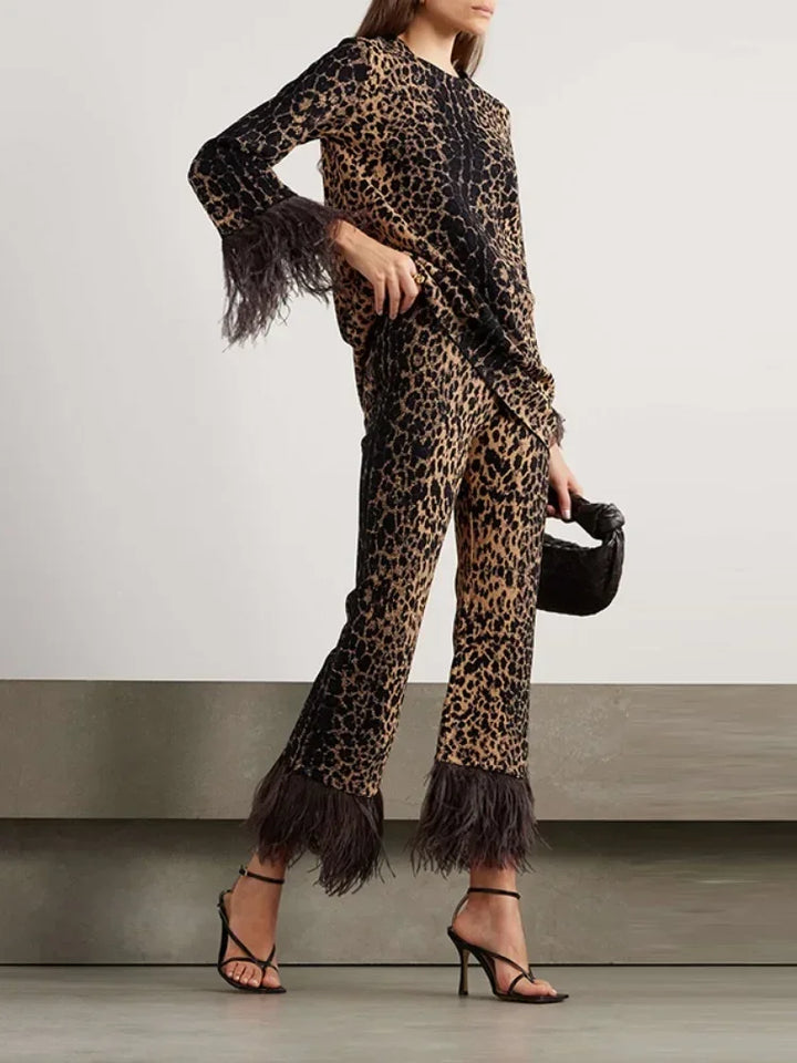 Leopard Print Winter 2-Piece Set