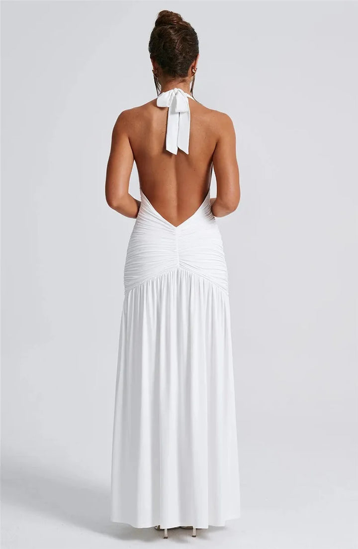 Elegant Halter V-Neck Dress