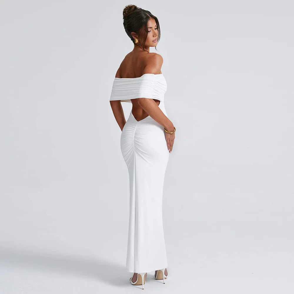 One-Shoulder Club Party Maxi Dress