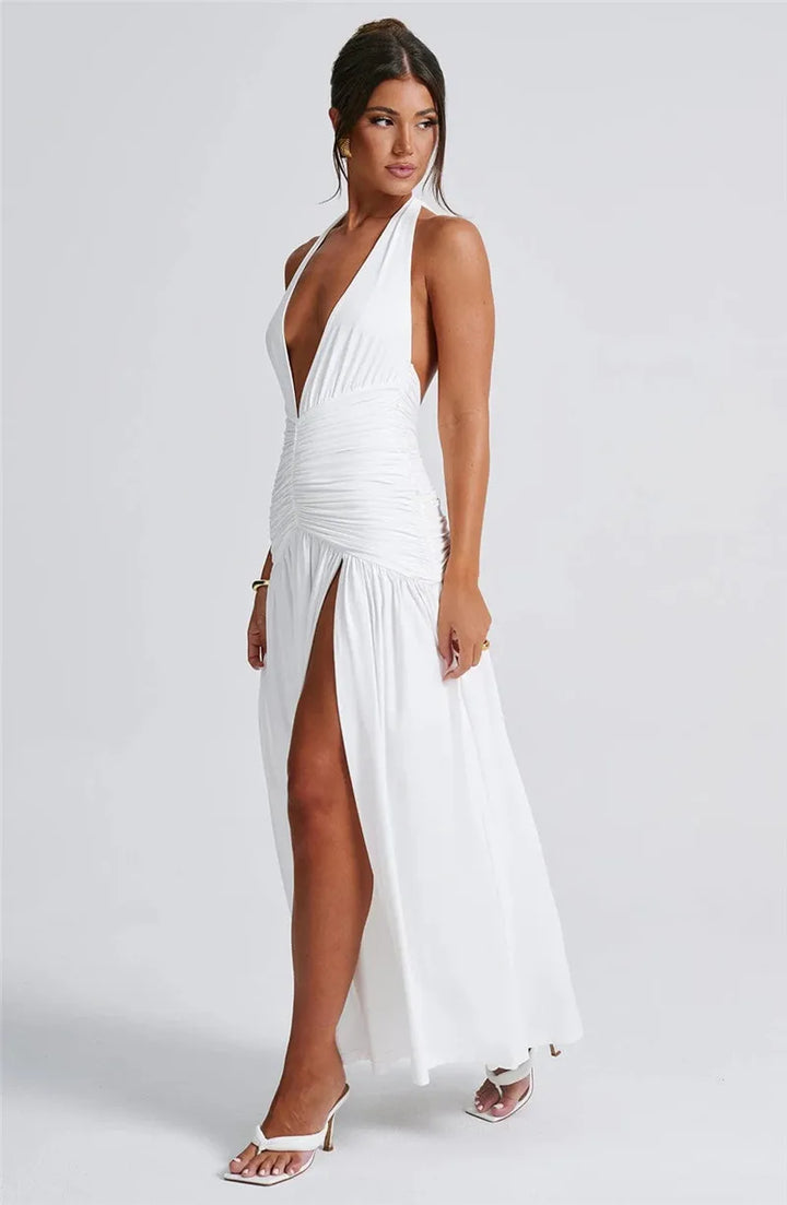 Elegant Halter V-Neck Dress