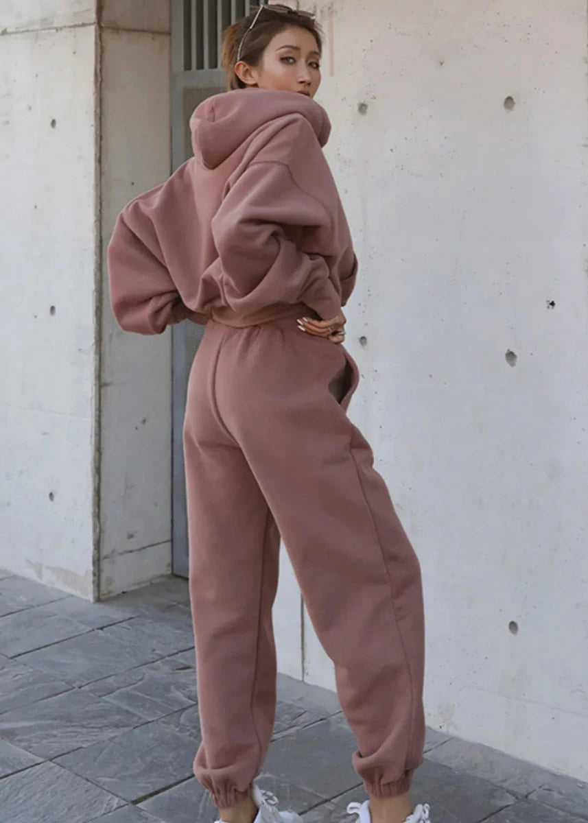 Velvet Autumn Tracksuit Set for Women