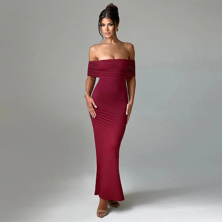 One-Shoulder Club Party Maxi Dress