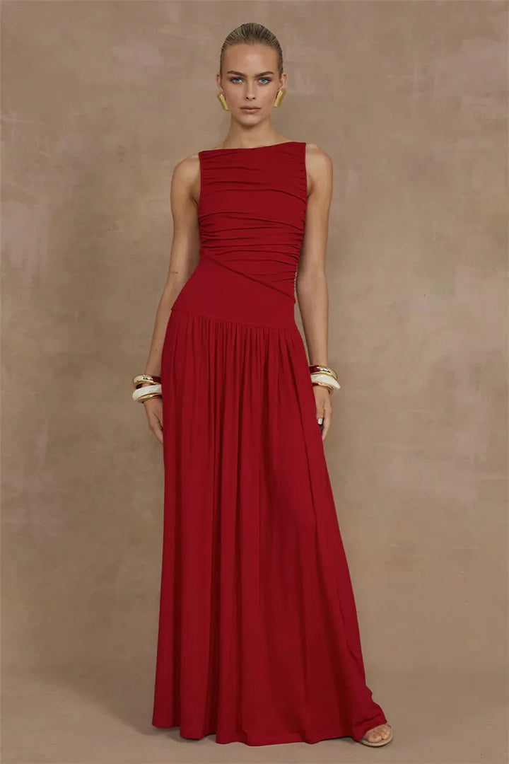 Elegant Ruched Maxi Dress