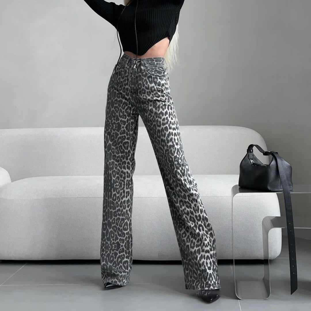 Leopard Luxe Elastic Jeans