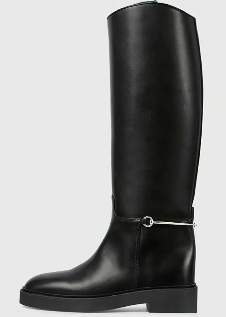 Toe Boots with Thick Heel