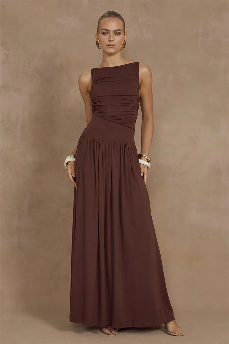 Elegant Ruched Maxi Dress