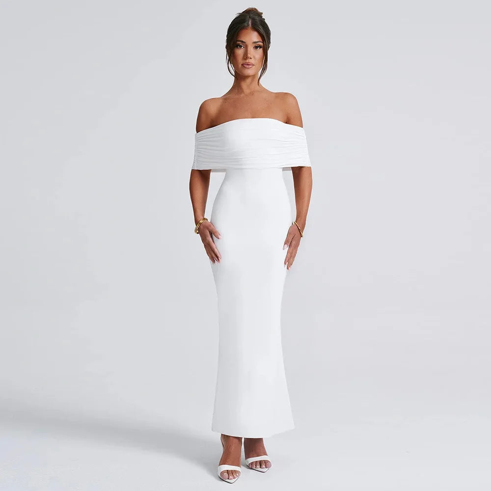 One-Shoulder Club Party Maxi Dress