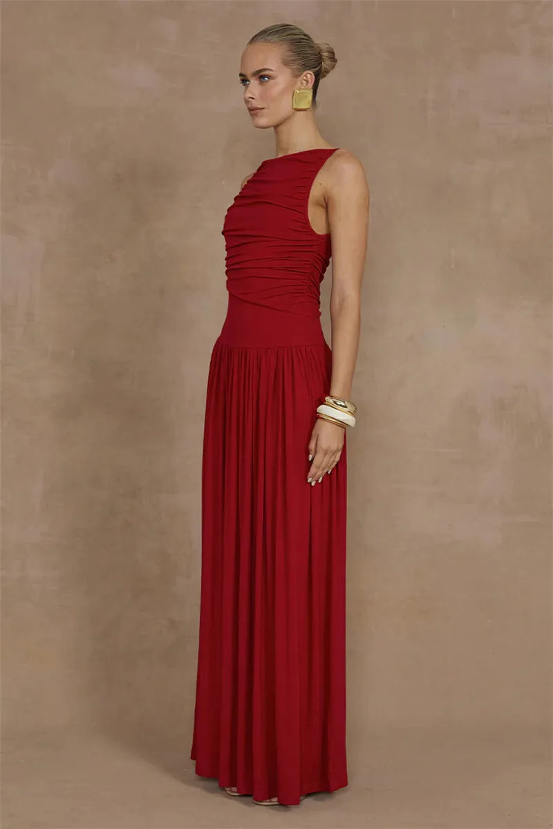 Elegant Ruched Maxi Dress