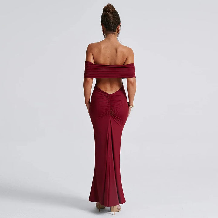 One-Shoulder Club Party Maxi Dress