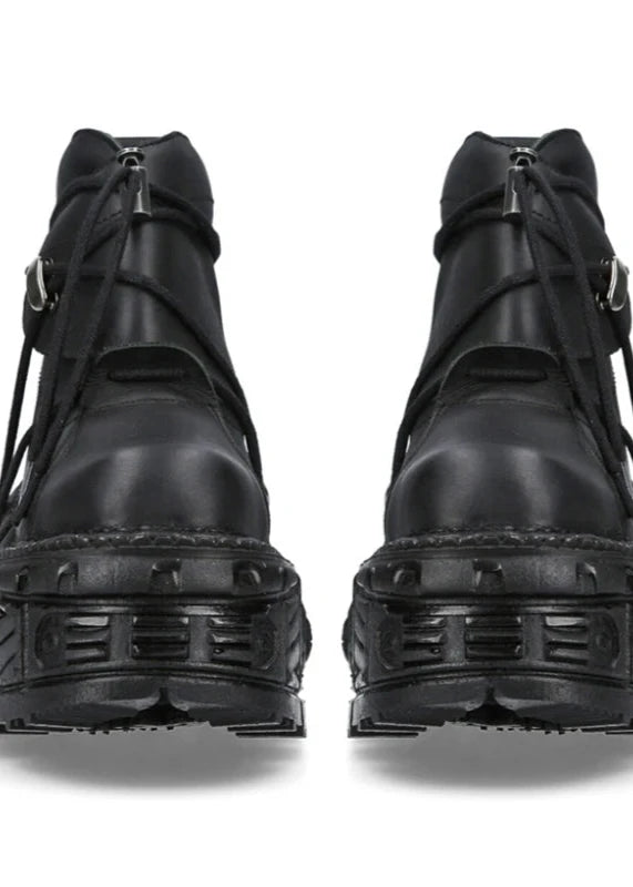 Women's Dark Punk Lace Platform Ankle Boots