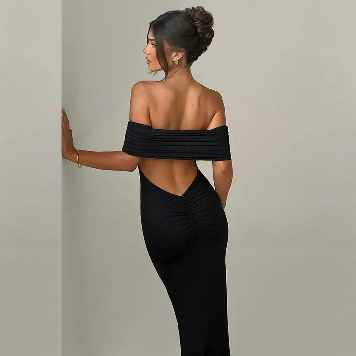 One-Shoulder Club Party Maxi Dress