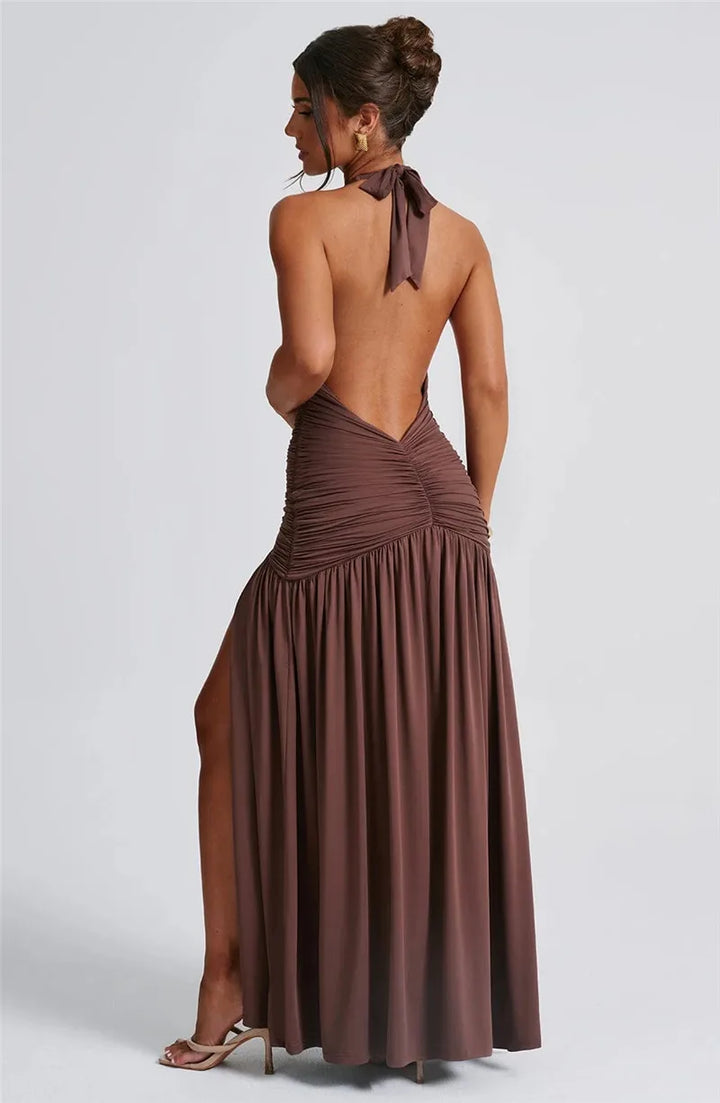 Elegant Halter V-Neck Dress