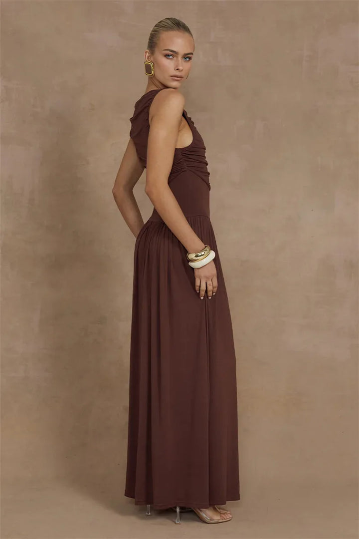 Elegant Ruched Maxi Dress