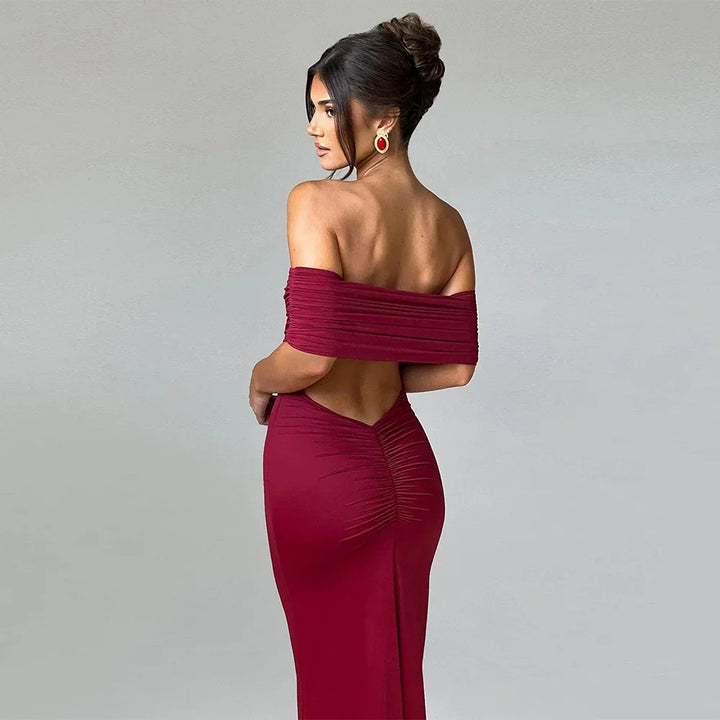 One-Shoulder Club Party Maxi Dress