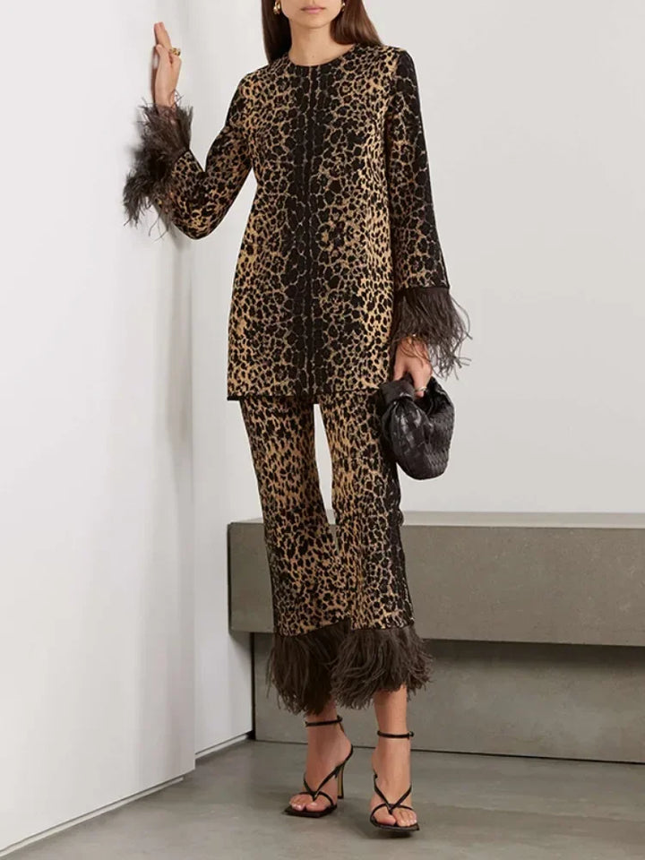 Leopard Print Winter 2-Piece Set