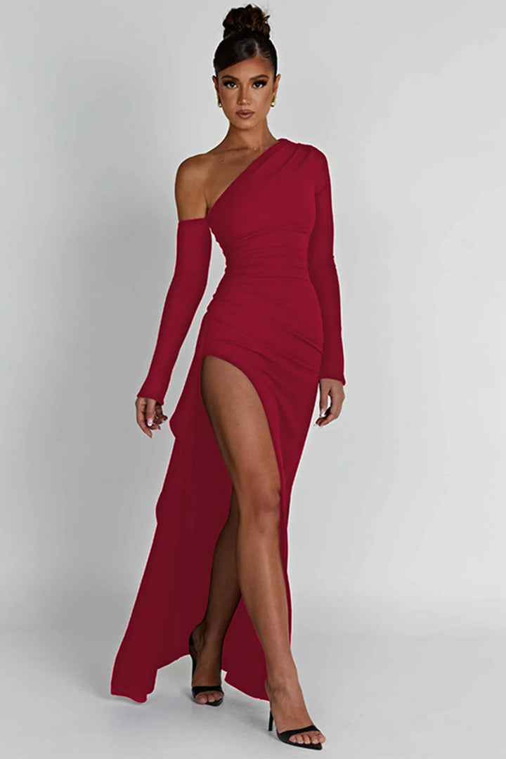 Long Sleeve Split Bodycon Dress