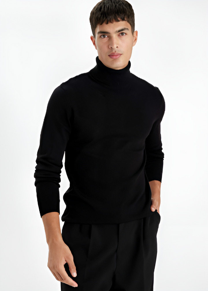 High Neck Slim Fit Lightweight Knitted Pullover