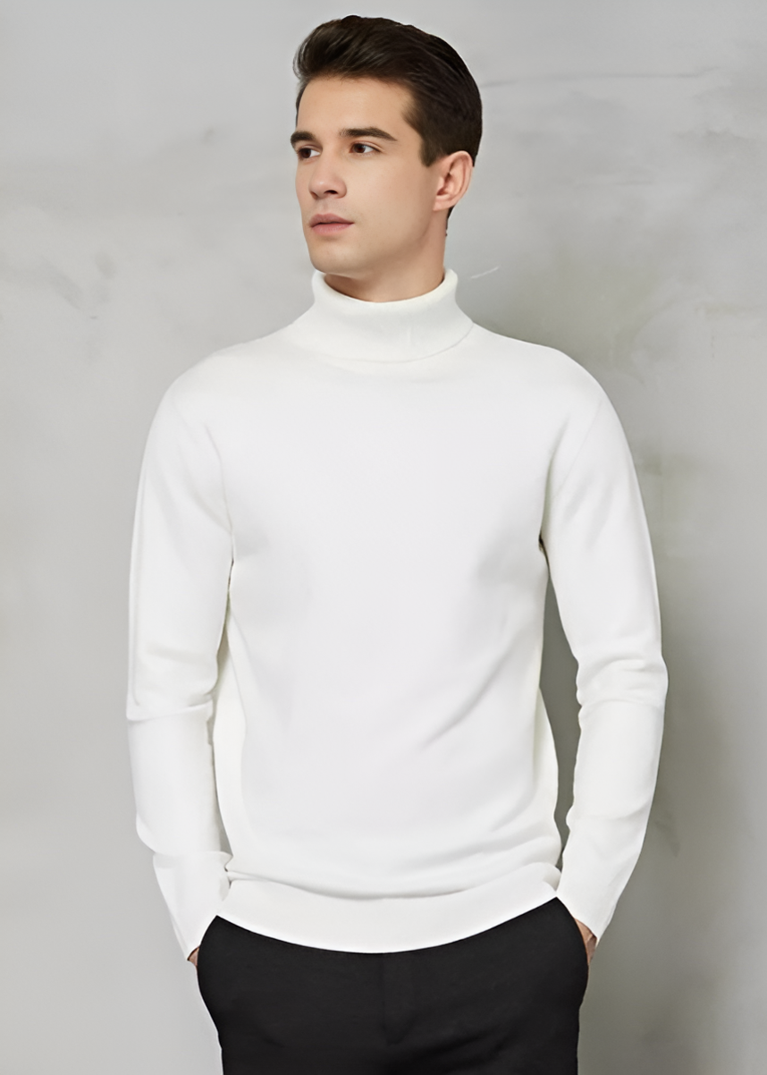 High Neck Slim Fit Lightweight Knitted Pullover