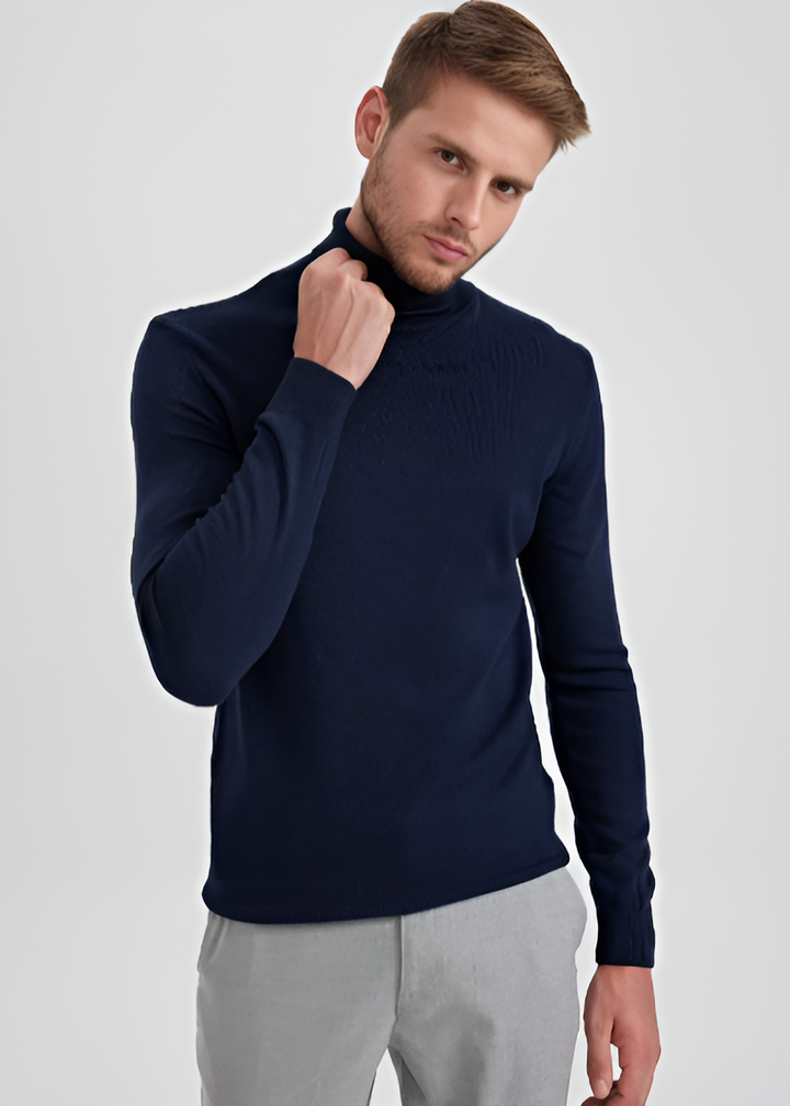 High Neck Slim Fit Lightweight Knitted Pullover