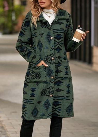 Elegant fleece trench coat with lapel