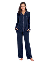 Collared Neck Loungewear Set with Pockets